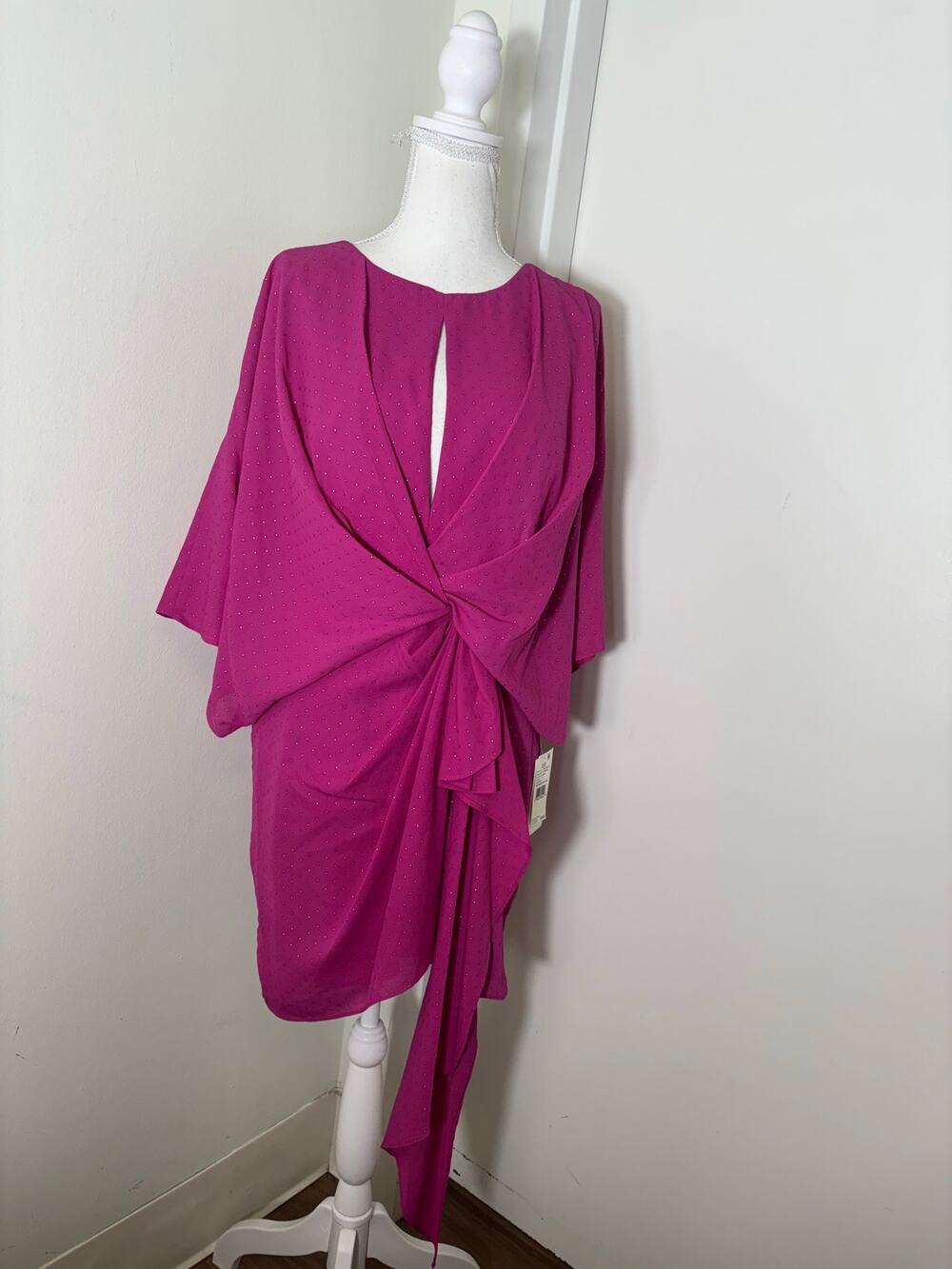 NWT Aidan by Aidan Mattox Fushia Draped Cocktail Dress Sz 6